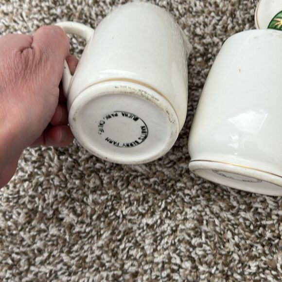 Vintage Knott's Berry Farm Hand Painted Sugar & Creamer Lid Set 3 Piece - Picture 10 of 13